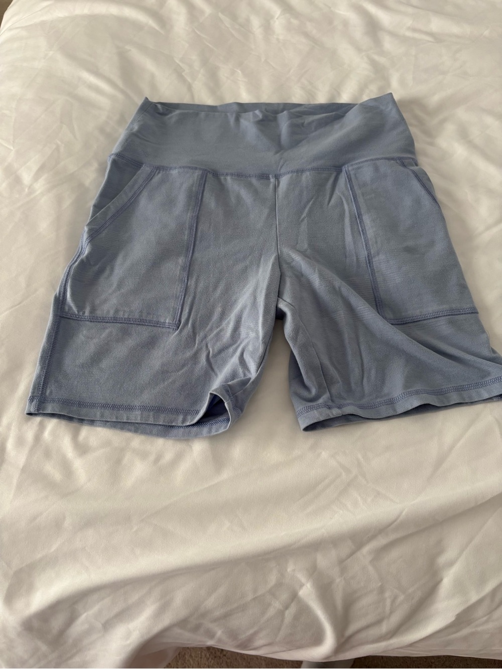 aerie Periwinkle High-Rise Bike Shorts with Front Pockets